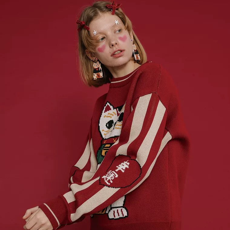Lucky cat sweater