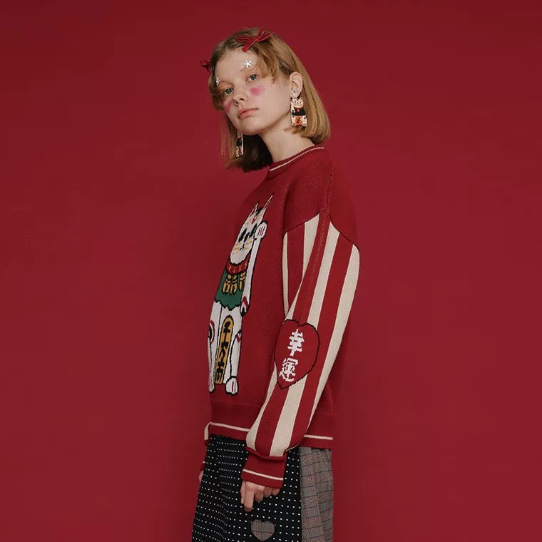 Lucky cat sweater